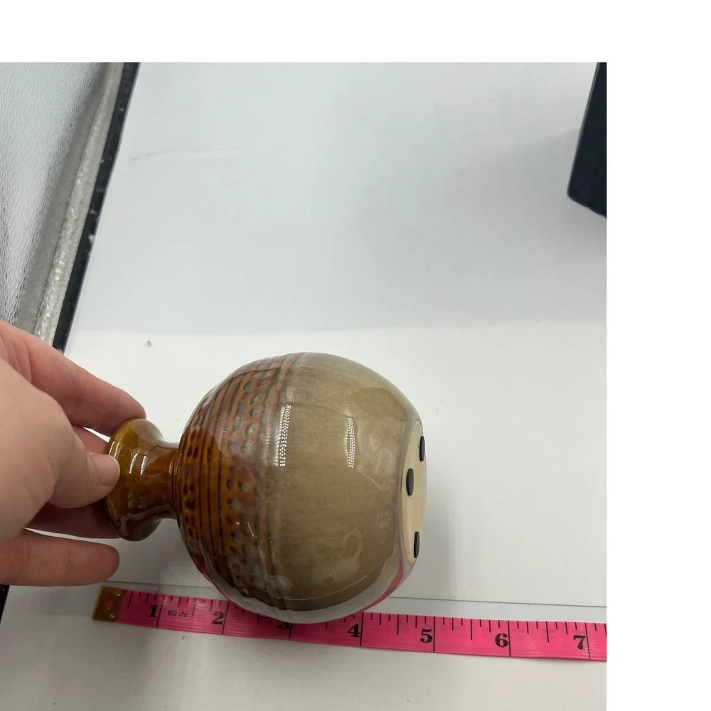 Vintage‎ Handmade Brown Glazed Pottery Bud Vase Textured Earth Tone Ceramic